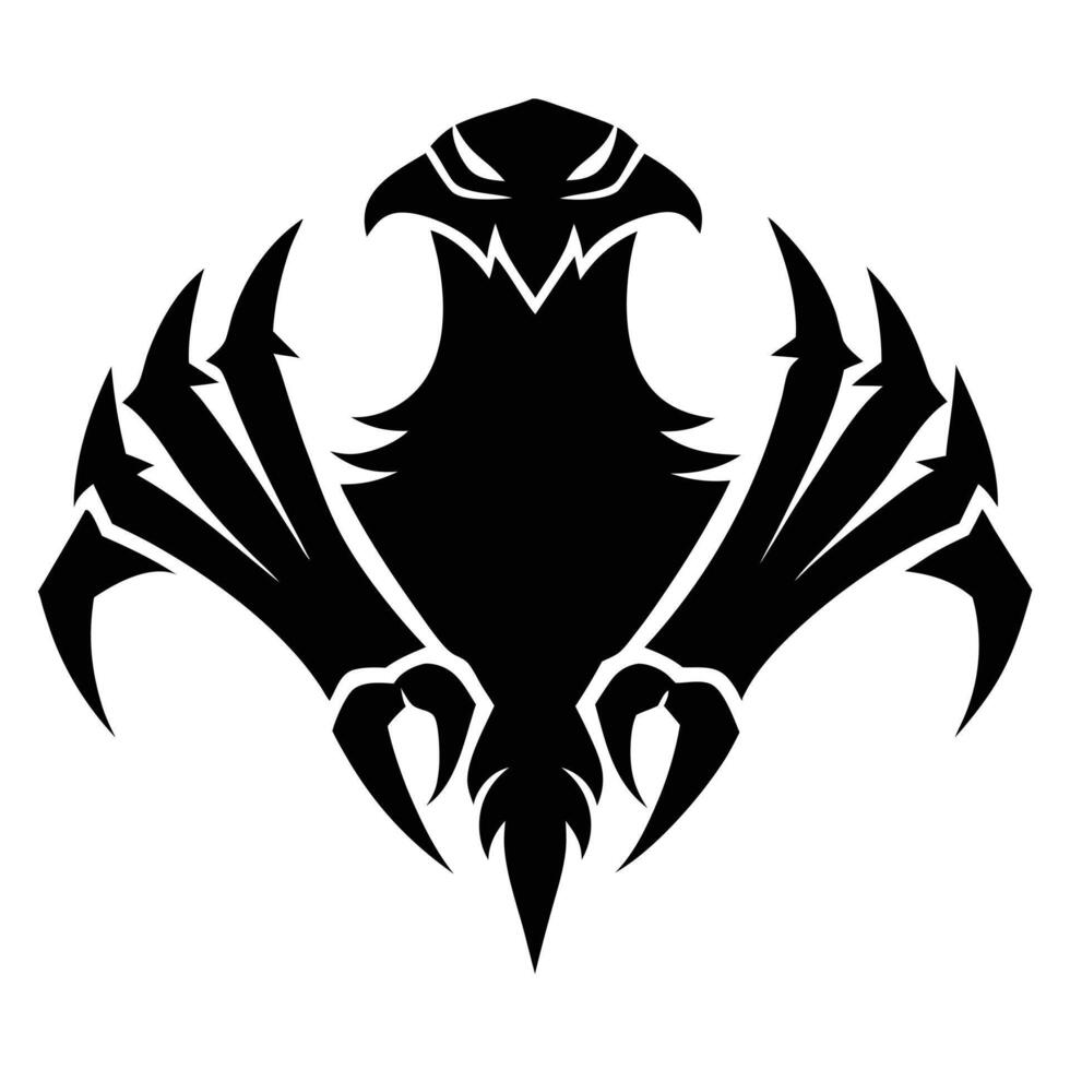 Black eagle claw emblem on white vector