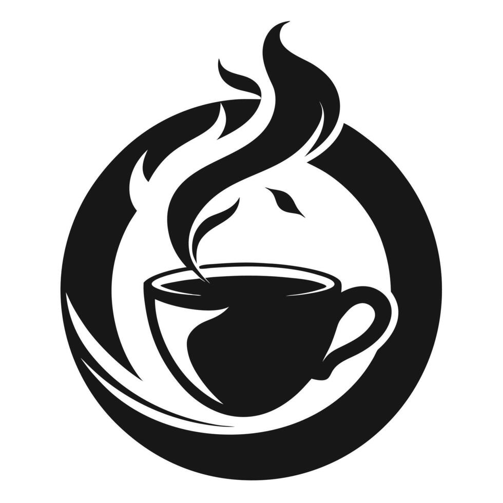 Coffee cup with steam logo design vector