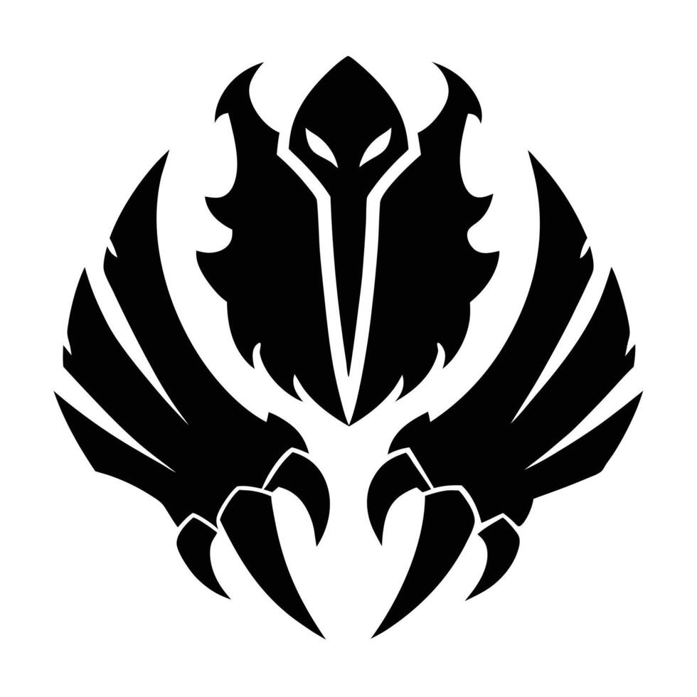 Abstract black bird claw silhouette design vector