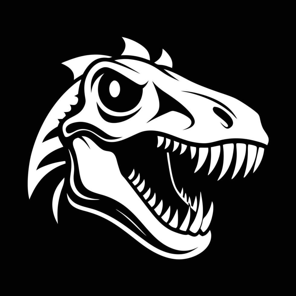 Fierce tyrannosaurus rex head silhouette vector