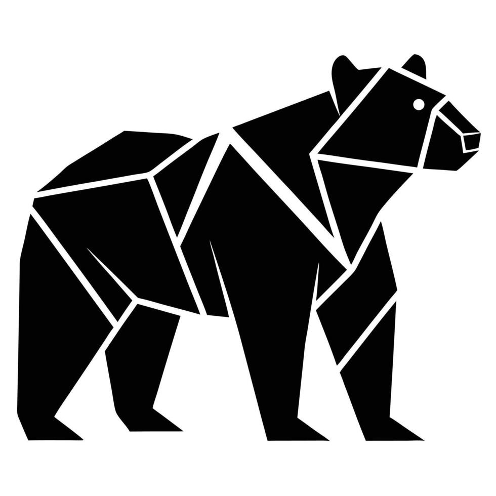 Geometric black bear illustration vector