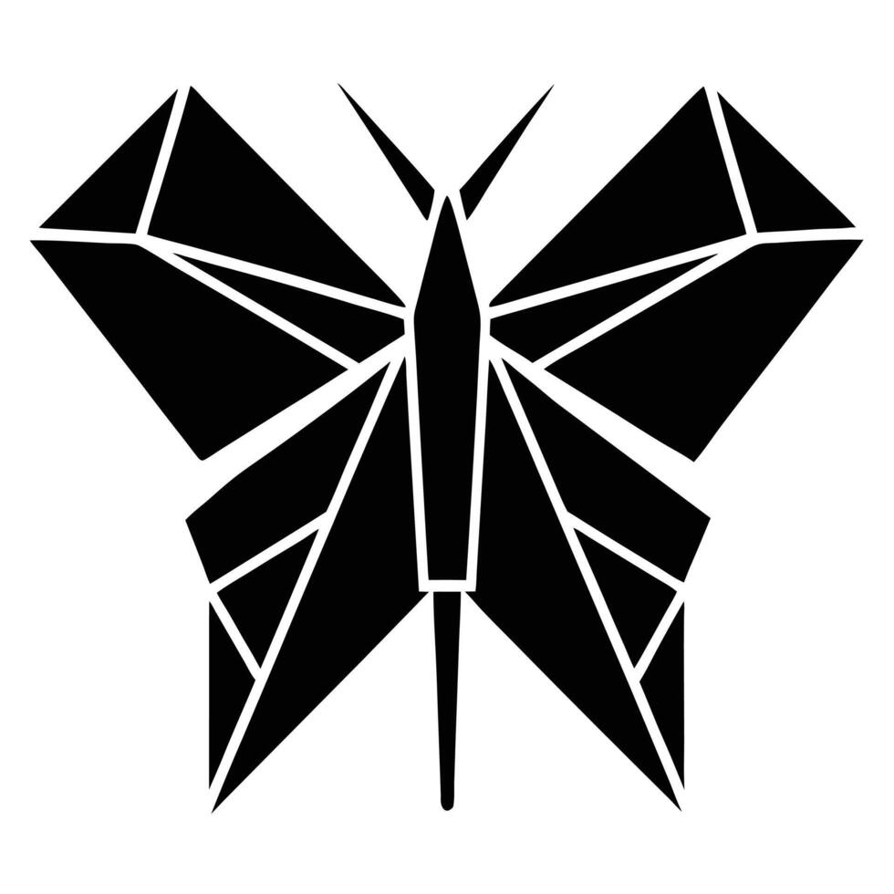 Geometric black butterfly illustration on white vector
