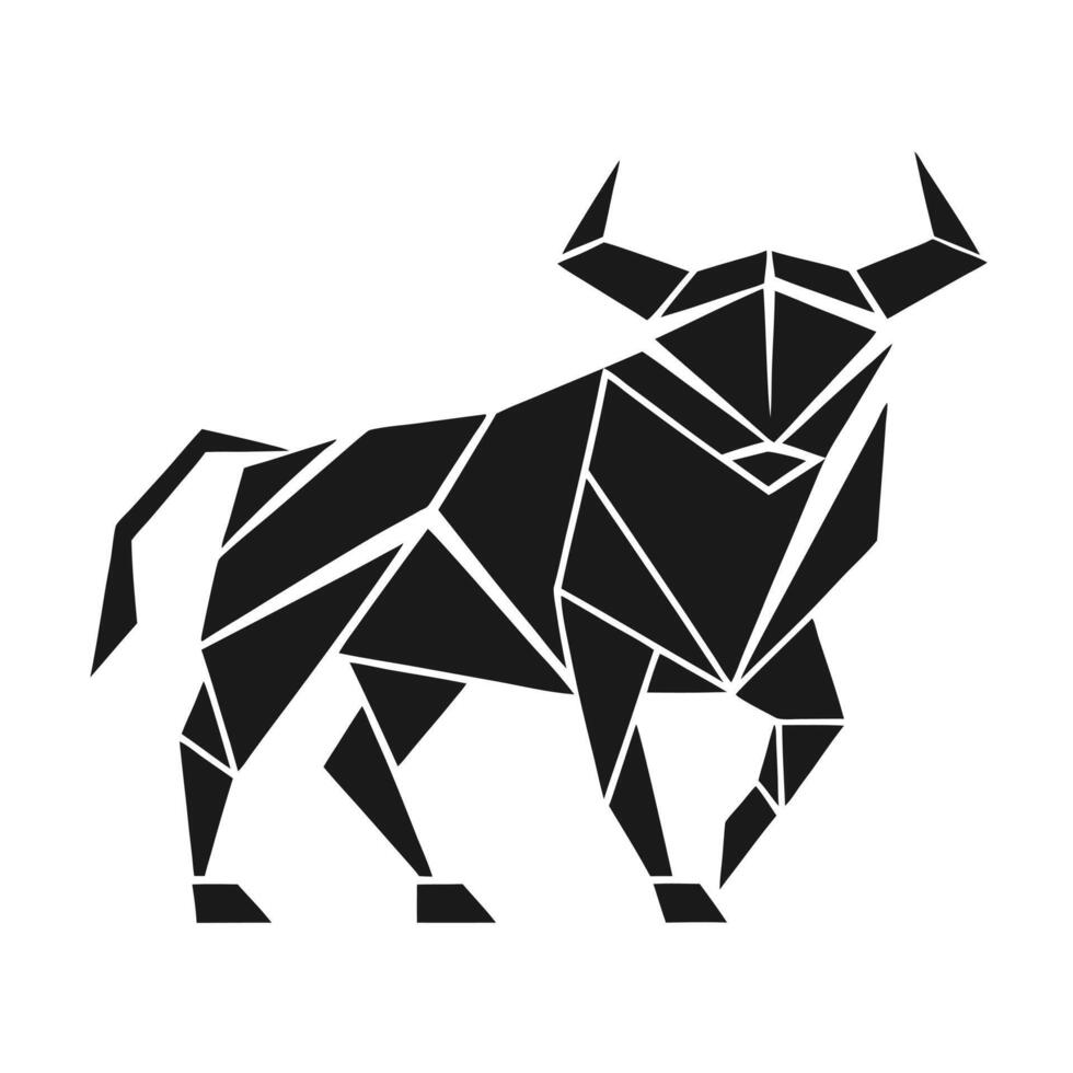 Geometric silhouette of a powerful bull vector
