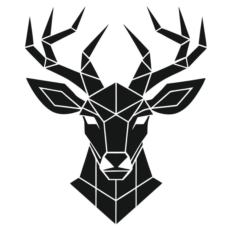 Geometric deer head silhouette design vector