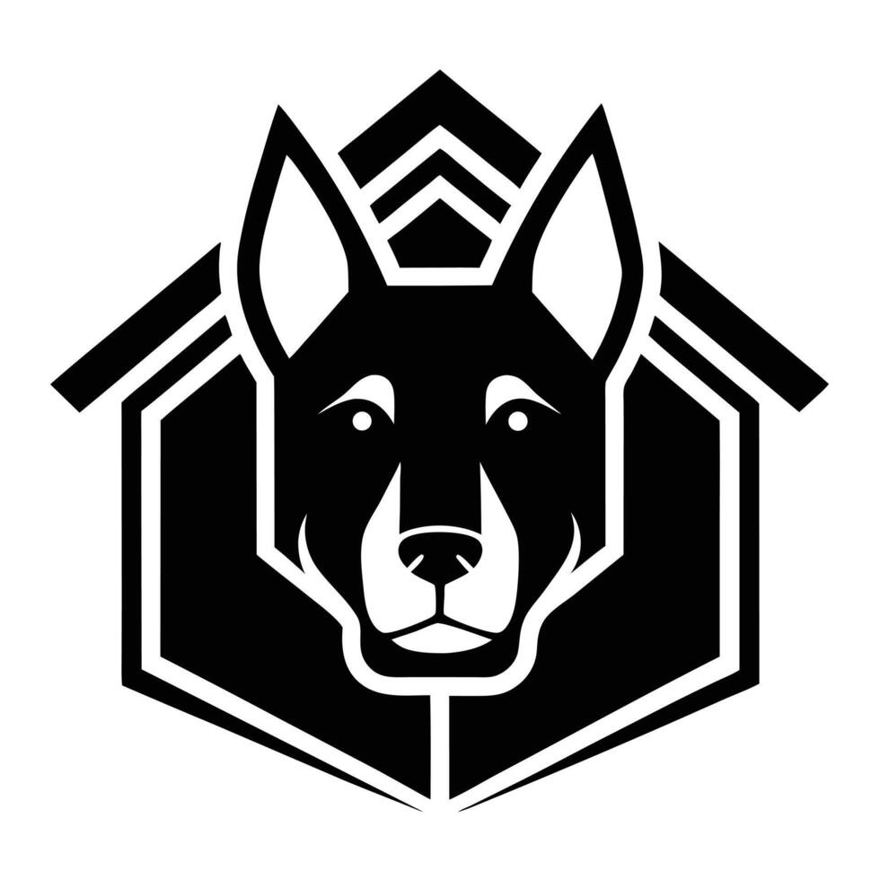 Geometric dog head mascot logo design vector