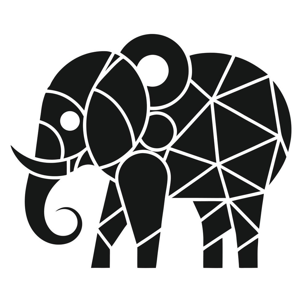 Geometric elephant design illustration vector