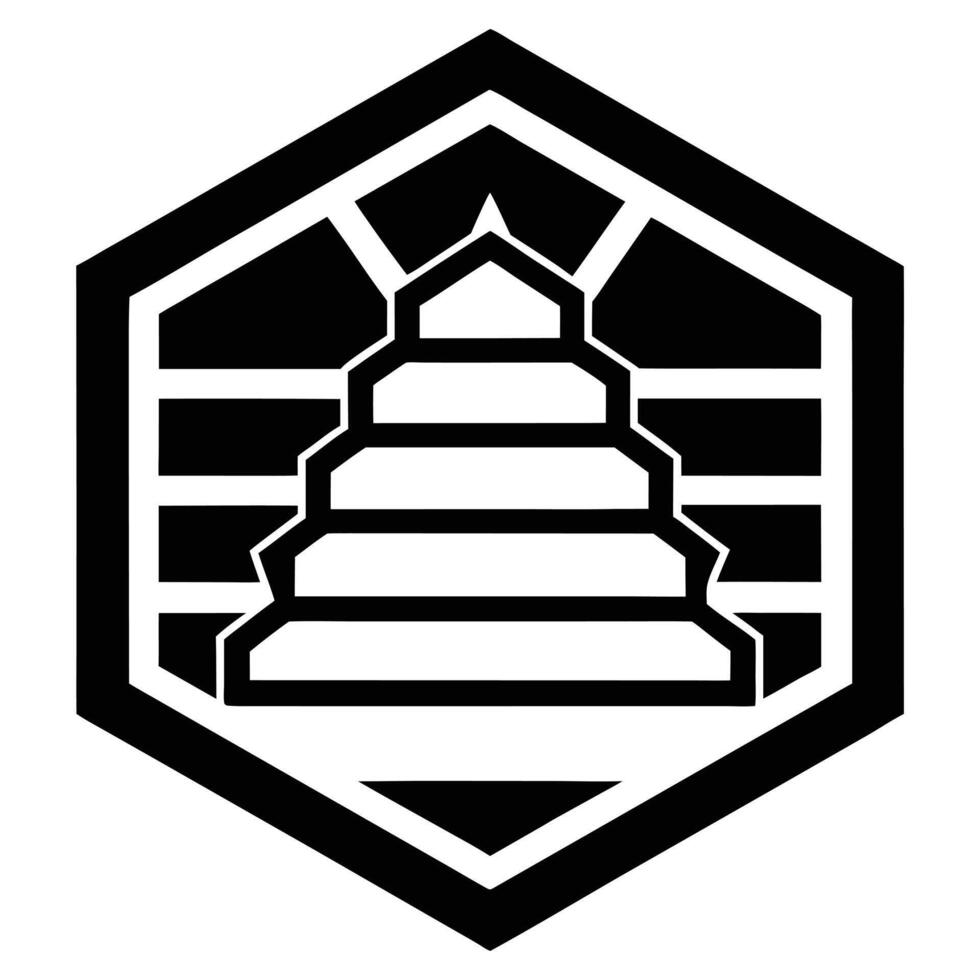 Geometric black and white abstract symbol vector