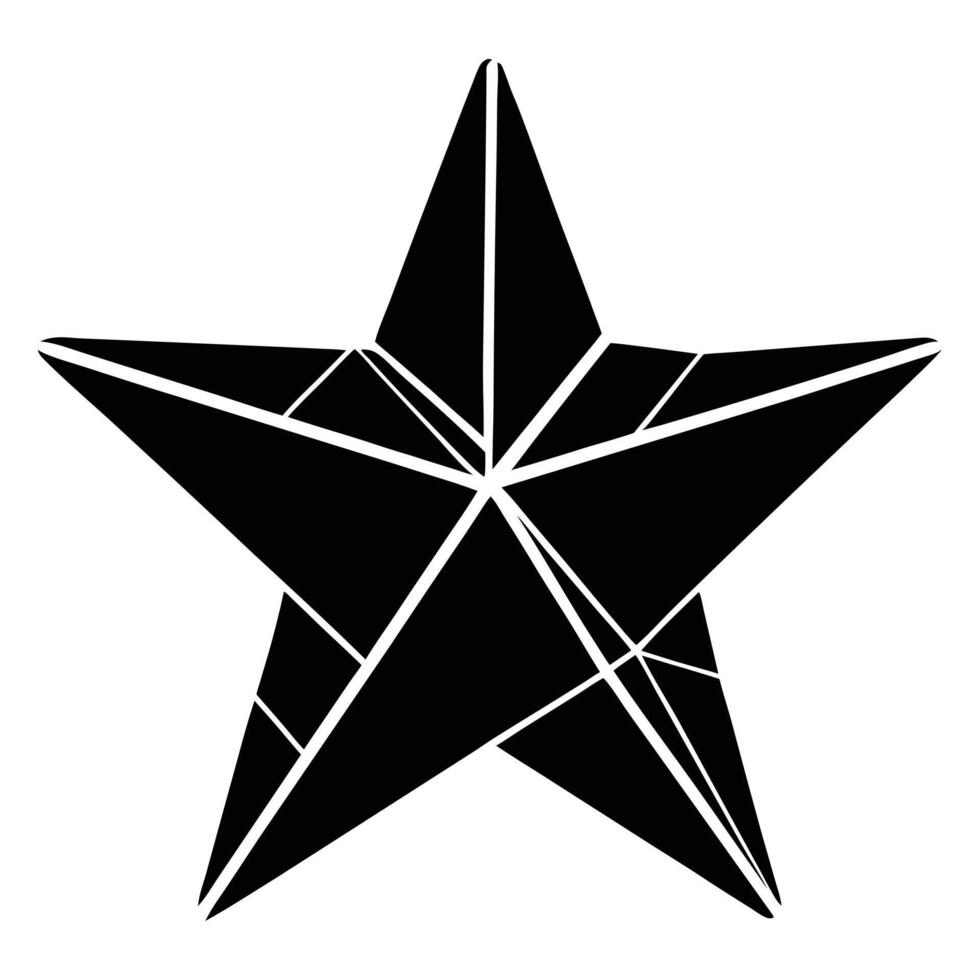 Black star abstract geometric graphic design vector
