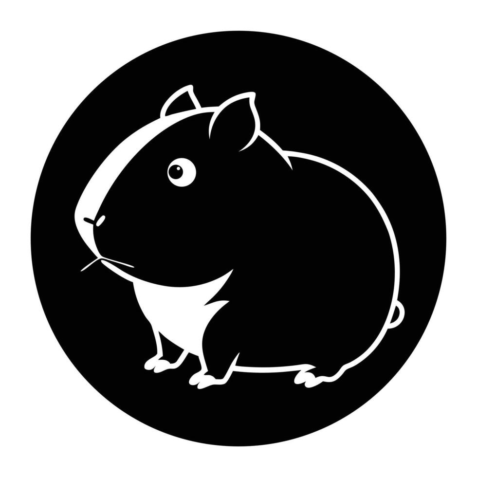 Guinea pig silhouette black and white vector