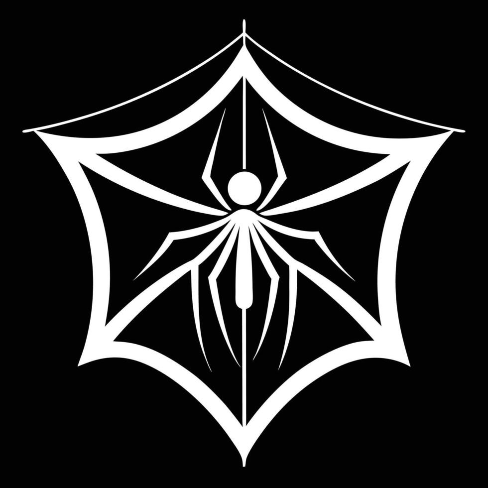 Spider web logo design on black vector