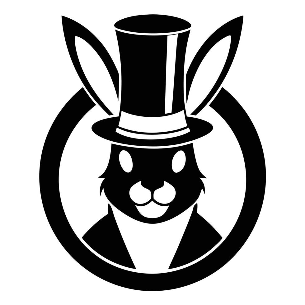 Rabbit magician in top hat and suit vector