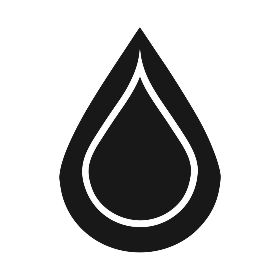 Simple black and white water drop icon vector