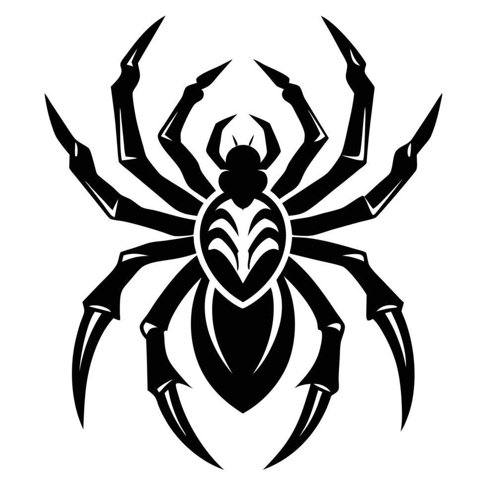 illustration of a black spider vector
