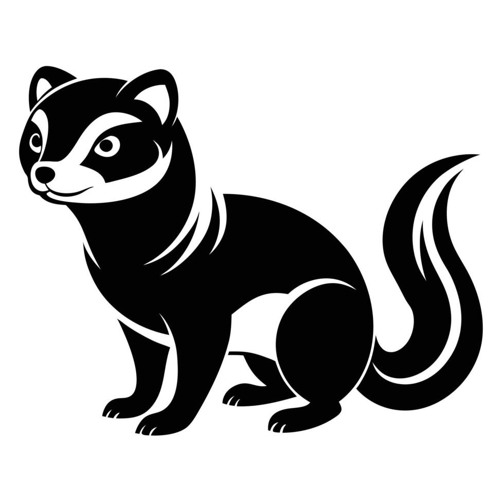 Stylized black and white skunk illustration vector