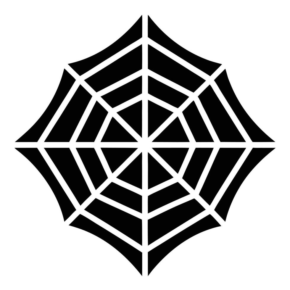 Simple black and white spider web vector