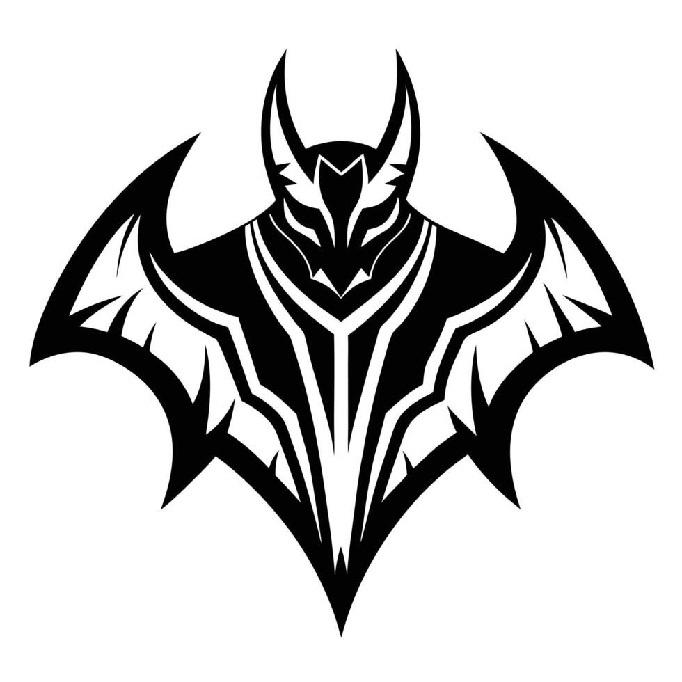 Tribal bat winged emblem illustration vector