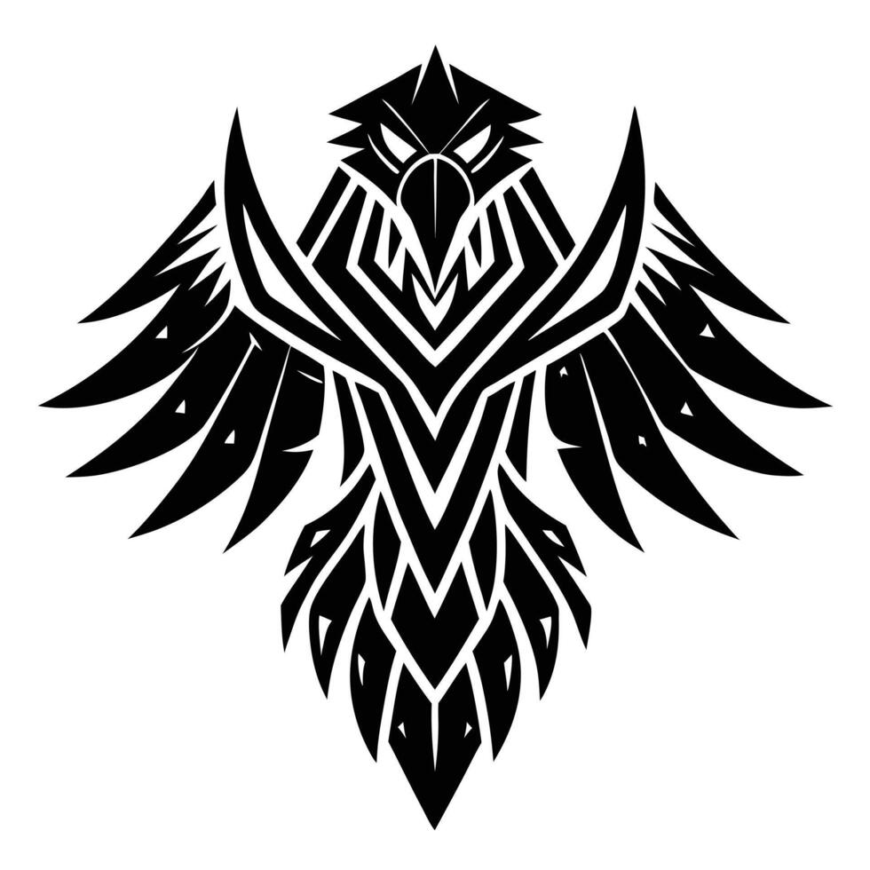 Geometric eagle design black and white vector
