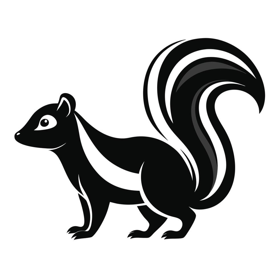 illustration of a striped skunk vector