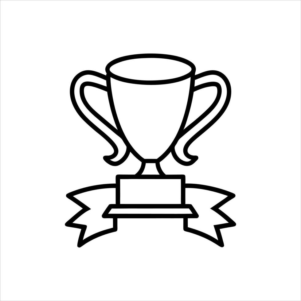 A clean-lined trophy with a large ribbon wrapped around it, symbolizing a grand prize vector