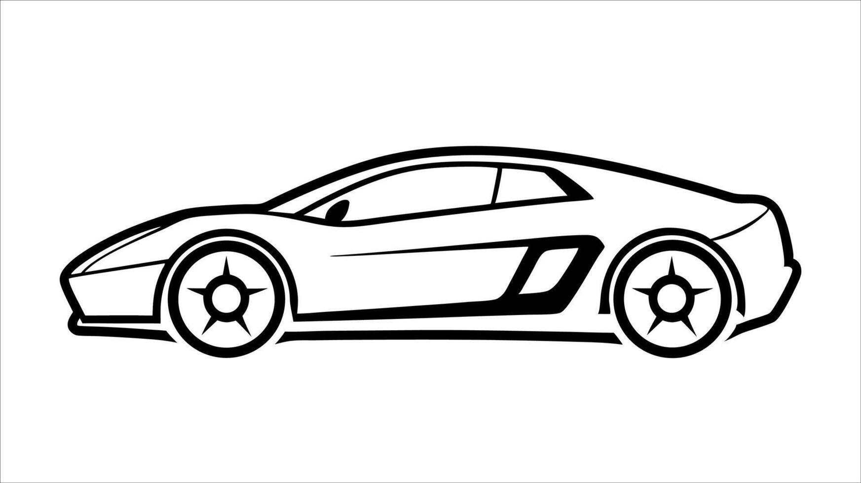Modern Coupe Engineered for Top Performance. black sports car vector