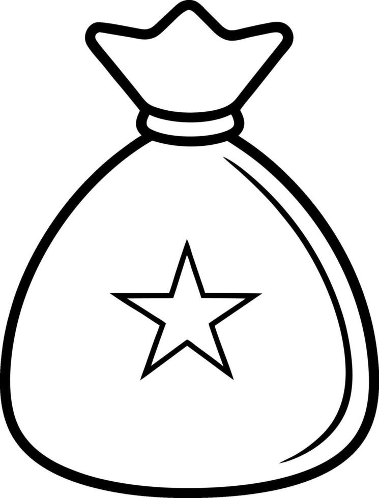 Basic money bag with a star emblem, representing financial rewards vector