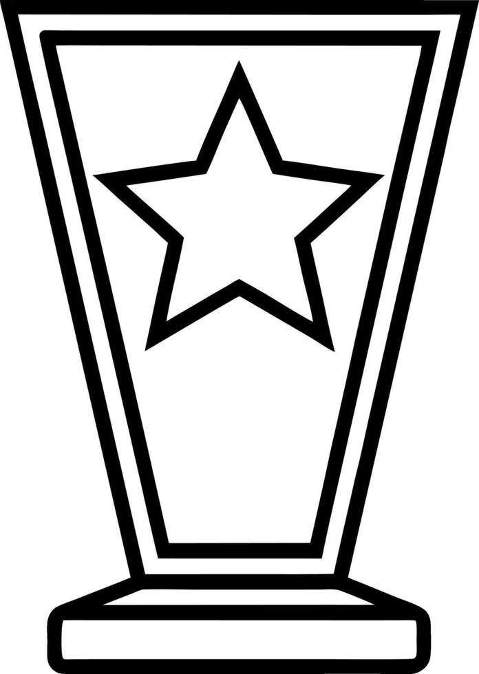 sleek line-art award cup featuring a bold star to represent first place vector