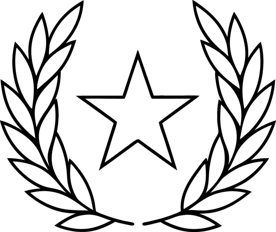 A thin-lined laurel wreath encircling vector