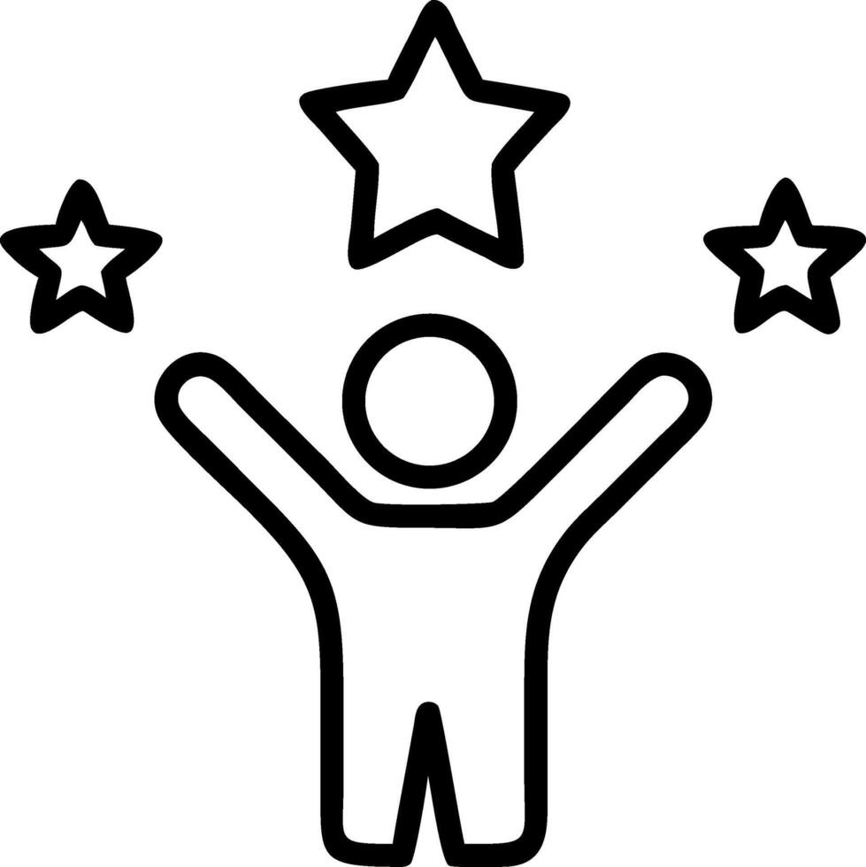 A person with stars floating overhead vector