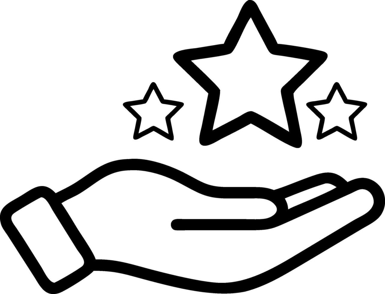 A hand gently holding a star vector