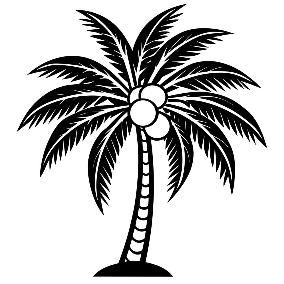 Palm or coconut trees vecto with white background.relaxation, peace, luxury, elegance concept. Adobe Illustrator Art work vector