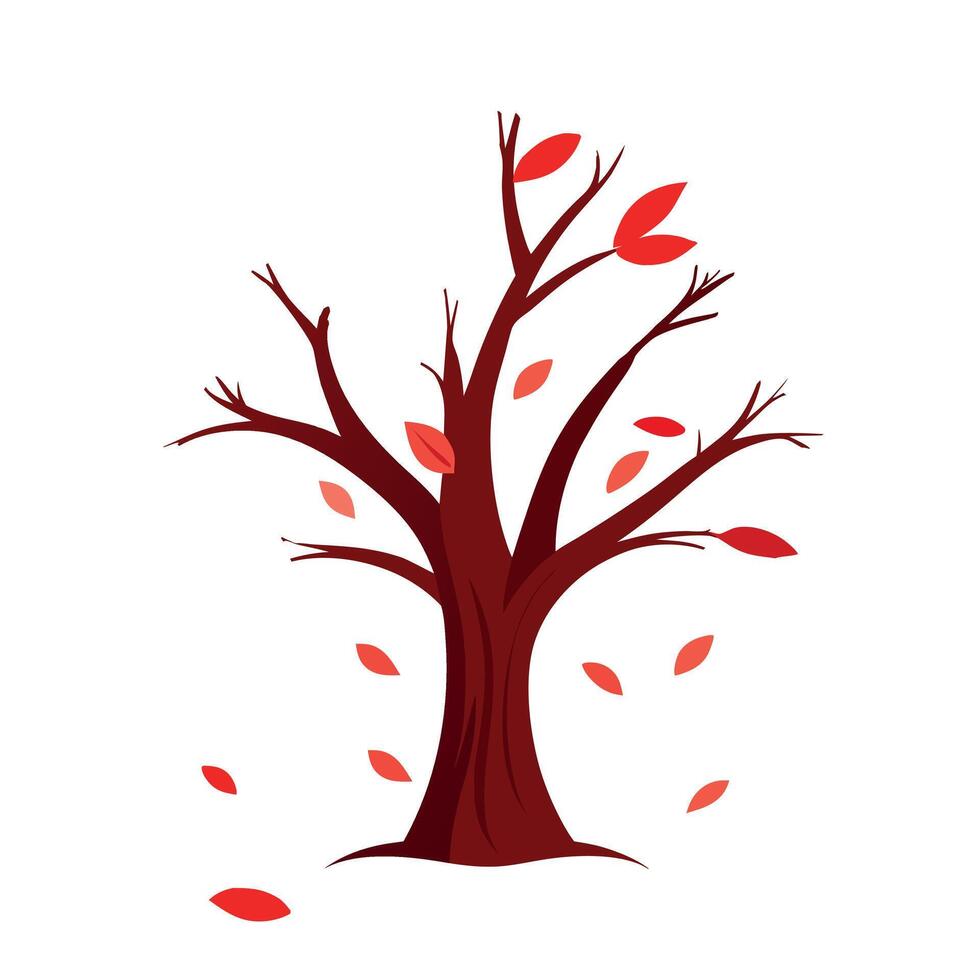 Autumn Winds Strip the Tree of Leaves vector