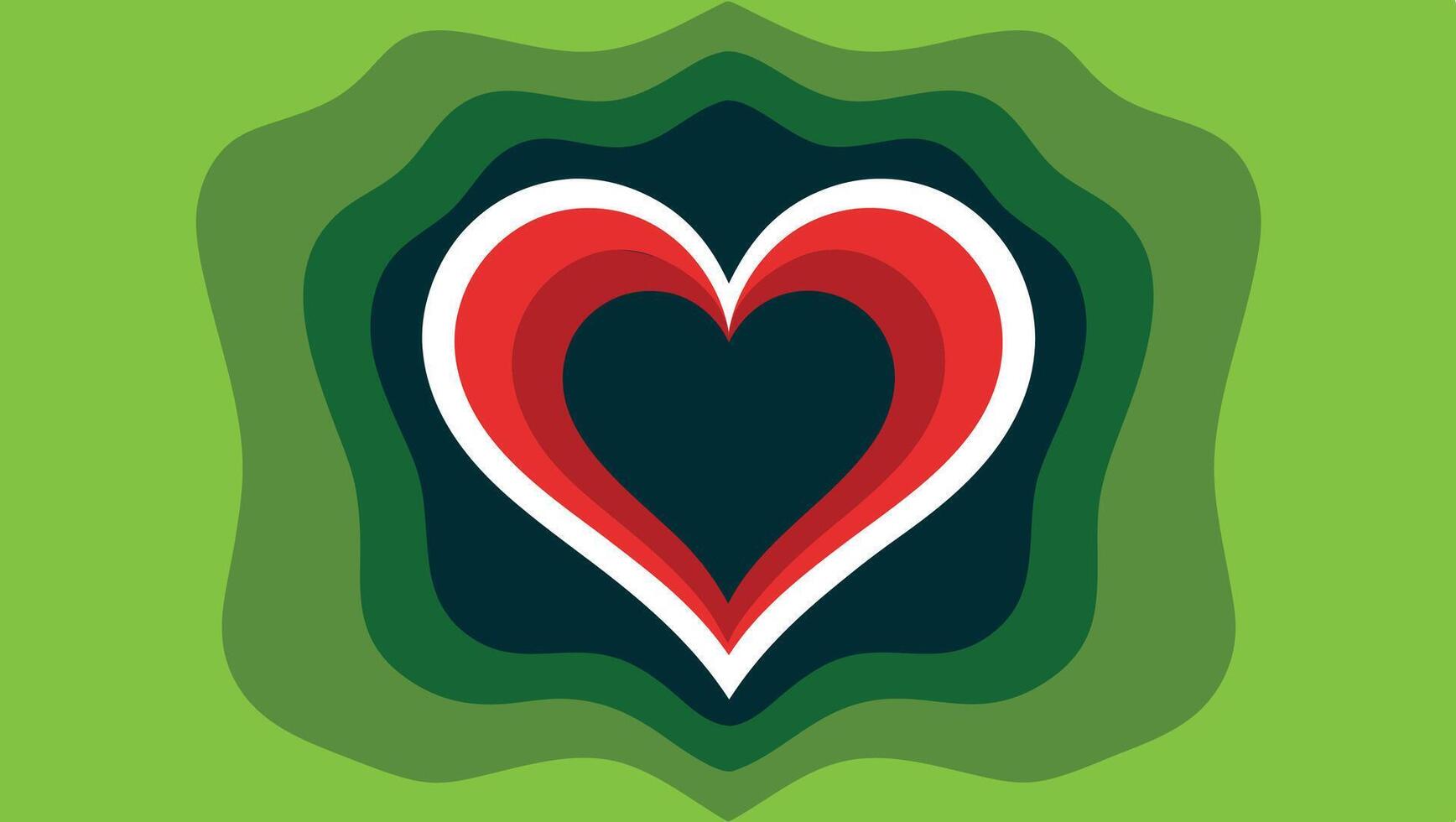 A heart shaped logo on a green background vector