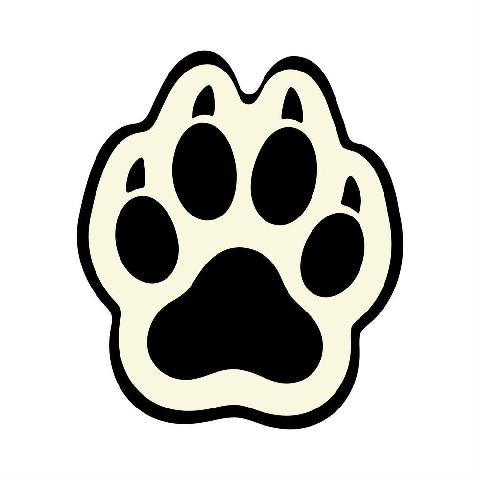 A paw print is shown on a white background vector