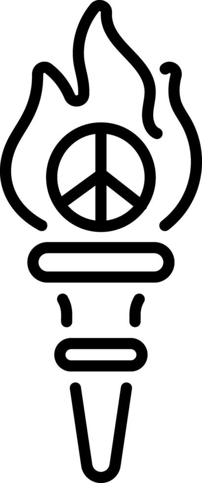 A linear style icon of a freedom torch vector