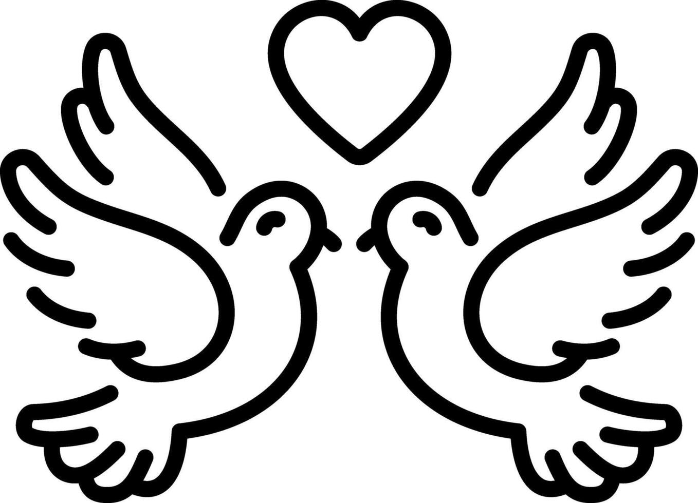 A line style icon depicting love birds vector