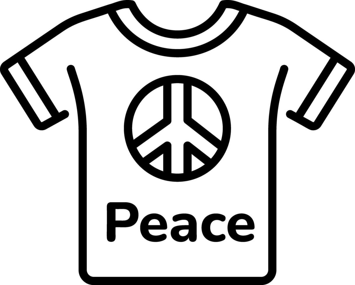 A linear style icon of a peace shirt vector