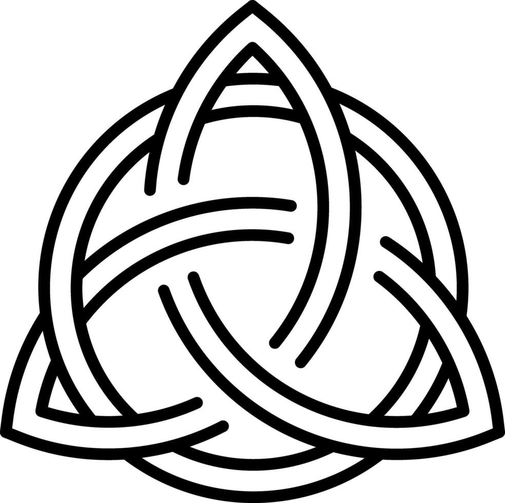 A linear style icon of triquetra symbol vector