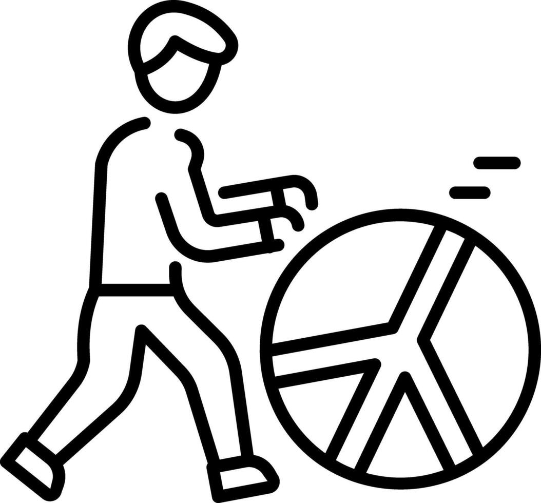 A line style icon showing peace advocacy vector