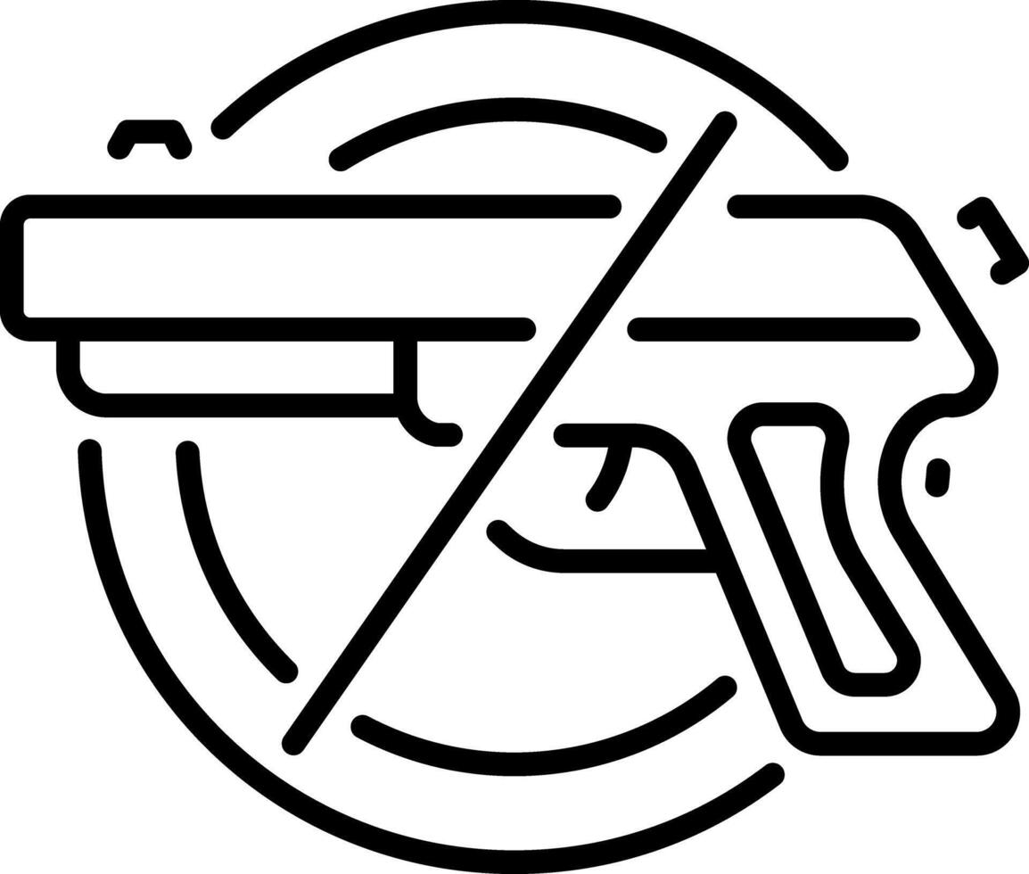 No gun sign icon in linear style vector