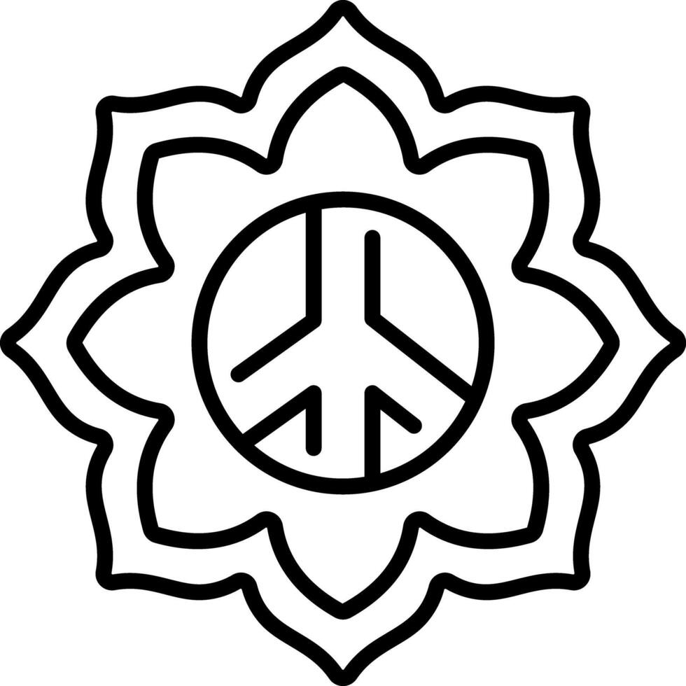 A linear style icon of peaceful mandala art vector