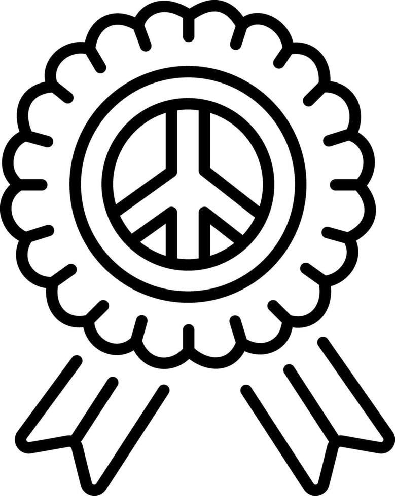 A line style icon depicting a peace badge vector