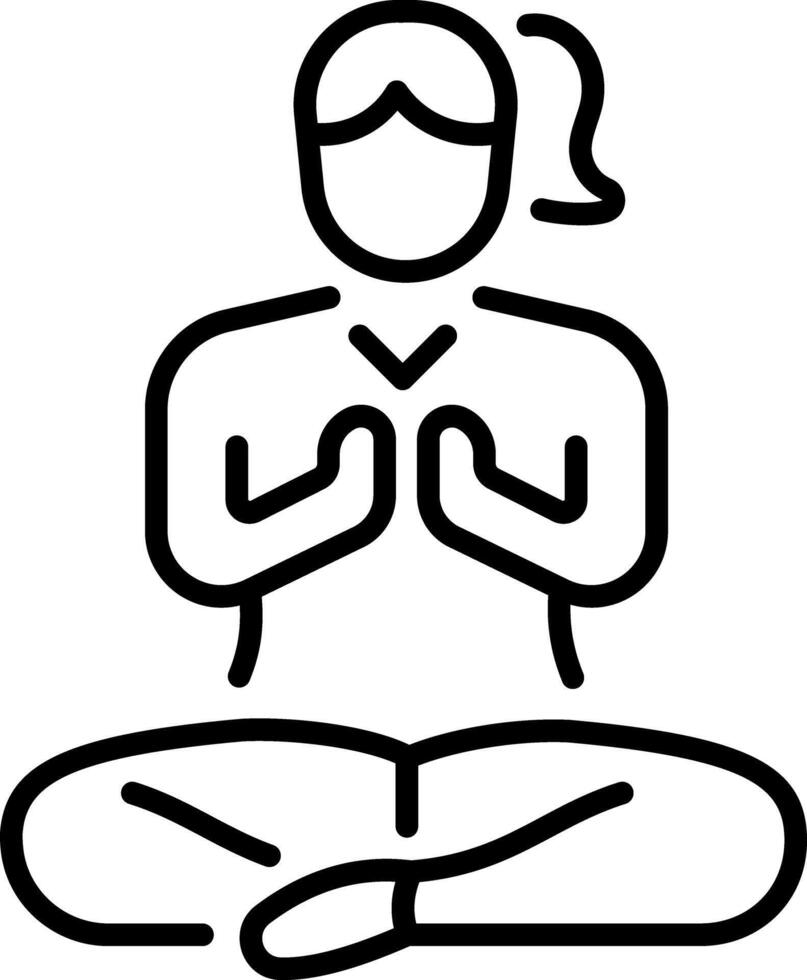 A linear style icon showing peaceful aura vector