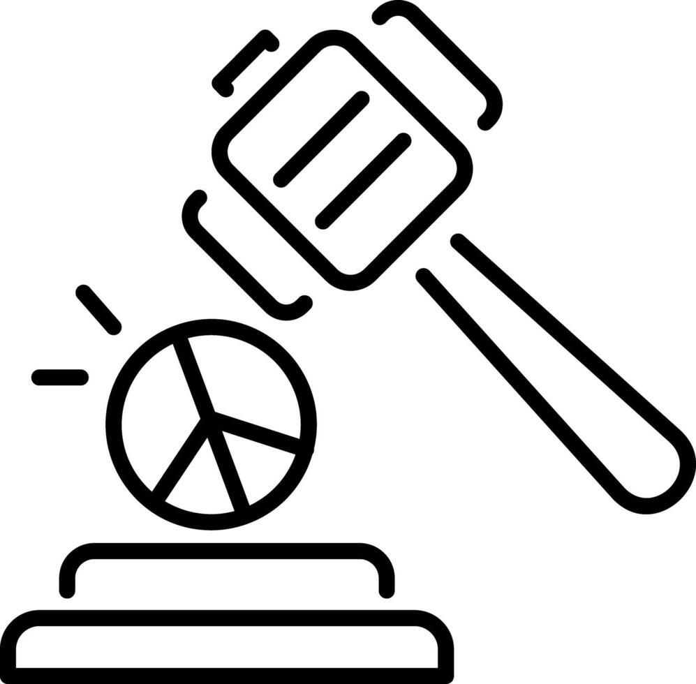 A linear style icon depicting peace law vector