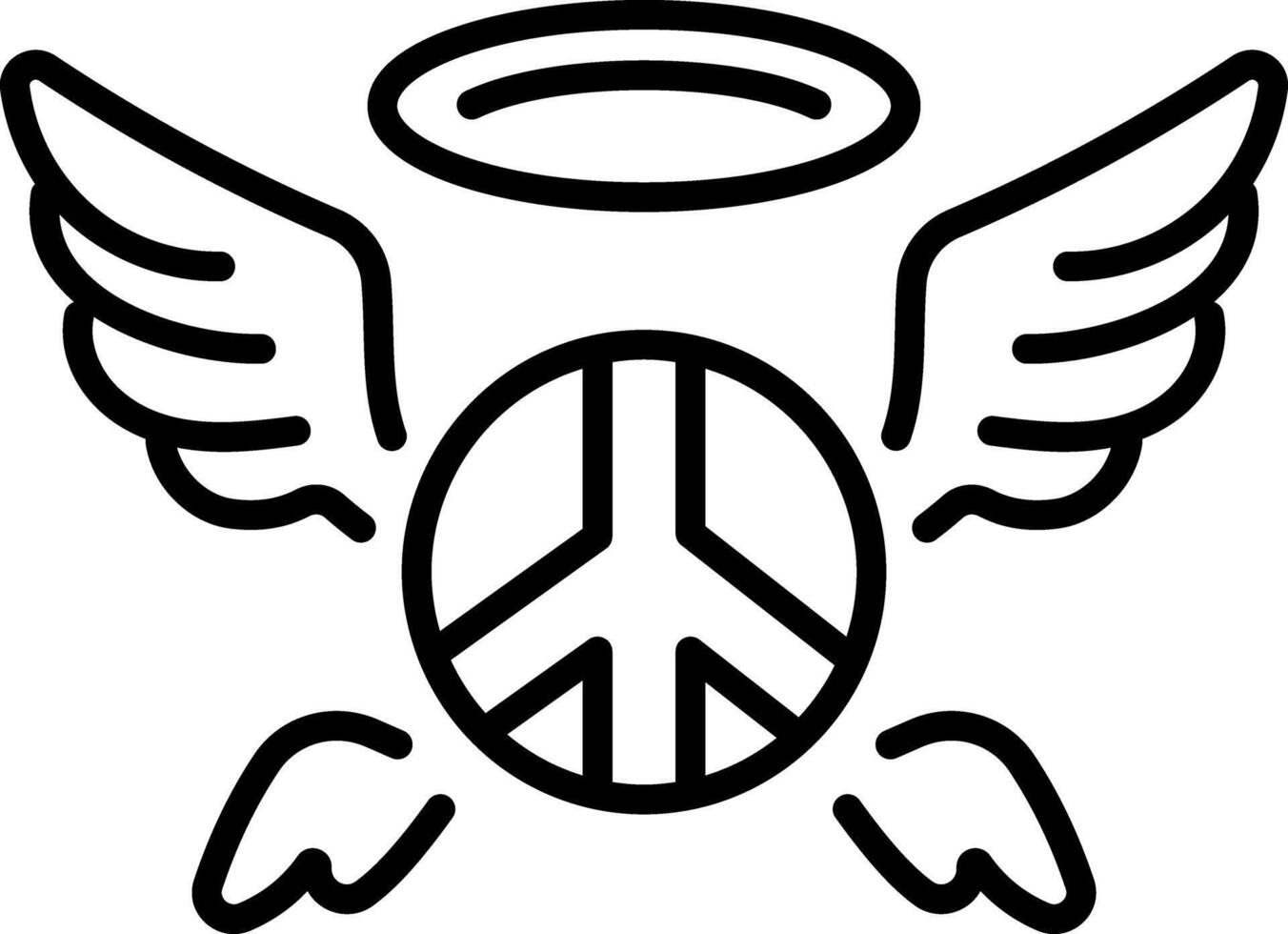 A linear style icon of a peaceful soul symbol vector