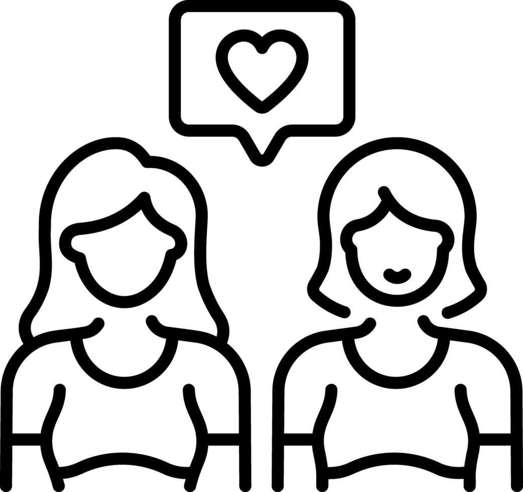 A linear style icon showing peaceful talk vector