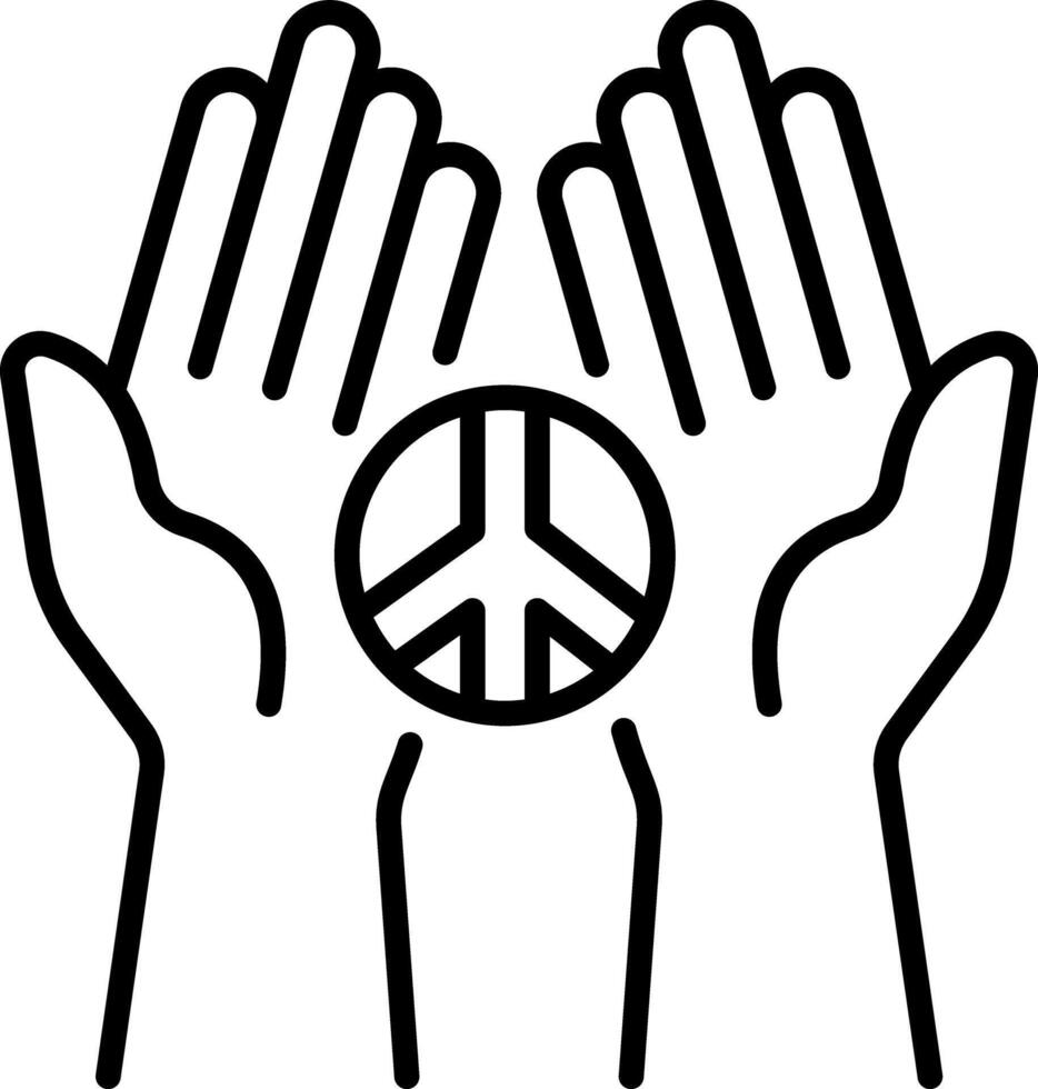 Prayers hands icon in linear style vector