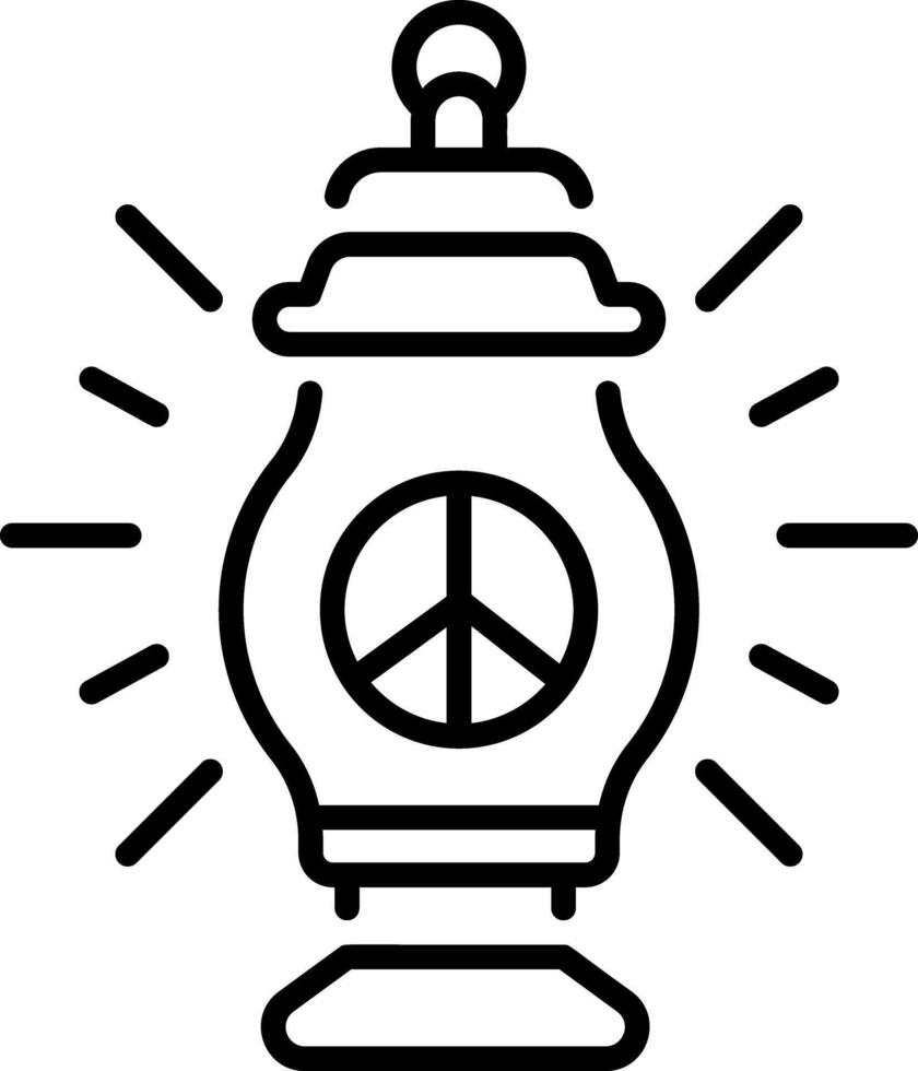 A linear style icon of a peaceful person vector