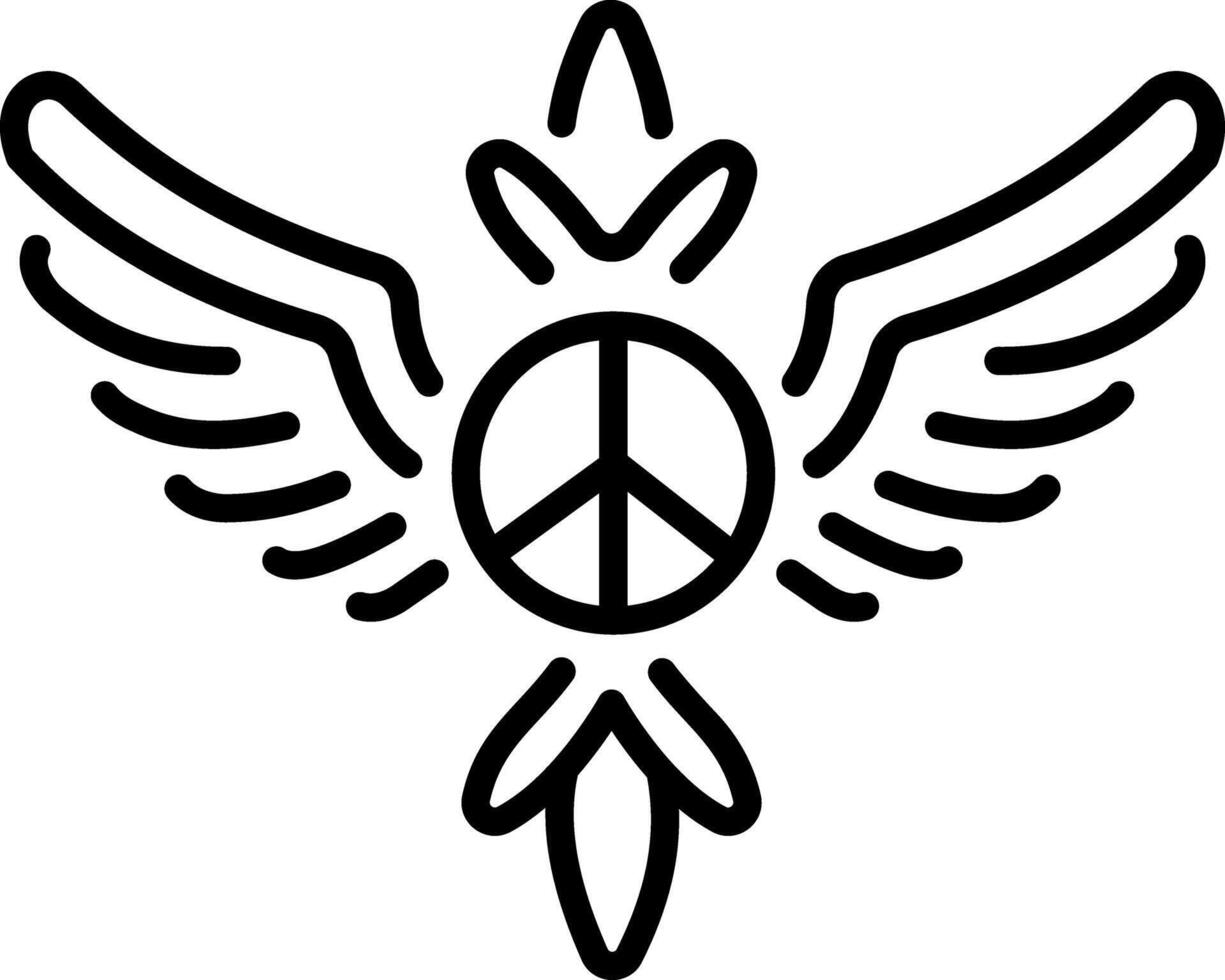 A line style icon of a peaceful soul symbol vector