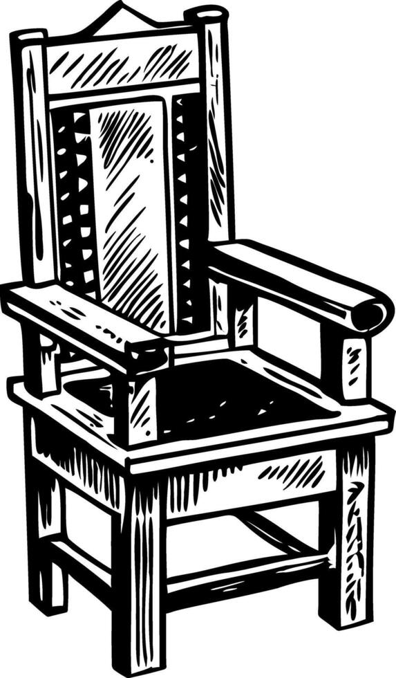 A courtroom chair illustration in sketchy style vector