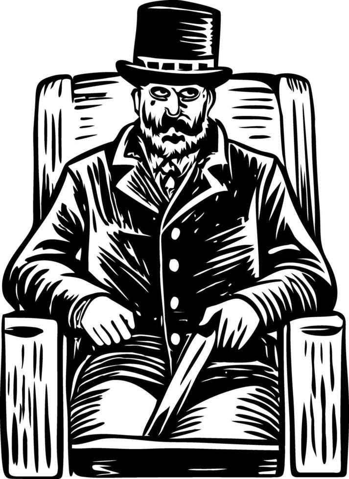 Sketchy style illustration denoting a dangerous gangster vector